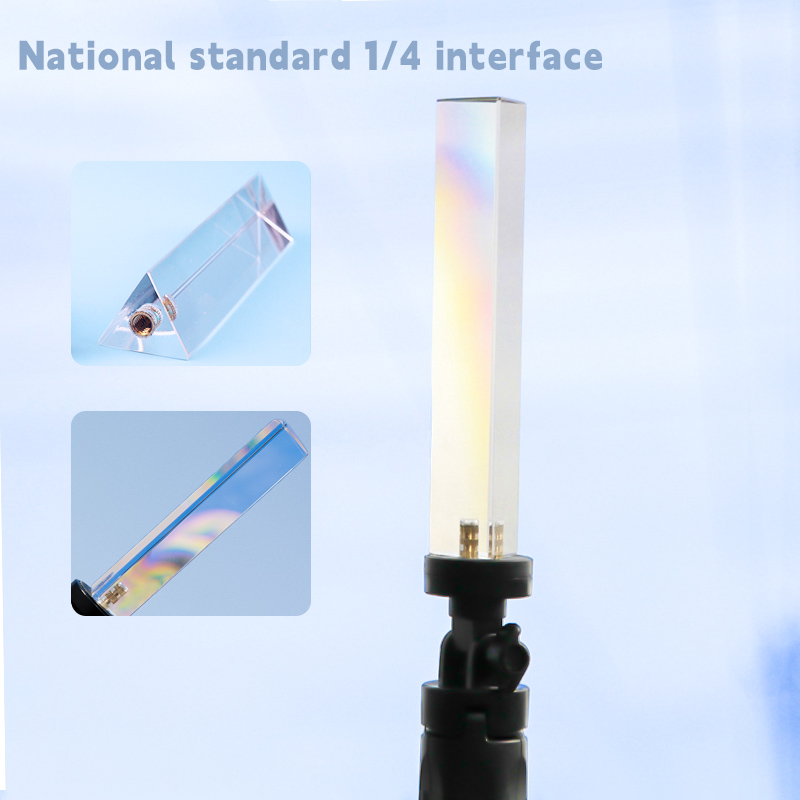 Photography Lighting Triangle - แก้วคริสตัลปริซึม 30X30x130 มม.Rainbow สามเหลี่ยม Prisma สําหรับการสอนฟิสิกส์สเปกตรัมแสงและการถ่ายภาพ