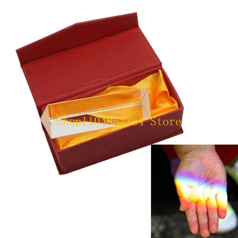Photography Lighting Triangle - 652F Optical Glass Triple ปริซึมสามเหลี่ยมสามเหลี่ยมฟิสิกส์การสอนสเปกตรัมแสง 10