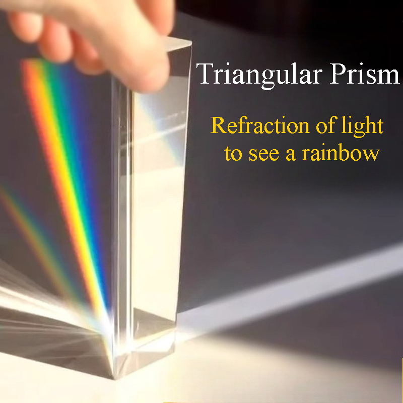 Photography Lighting Triangle - 1PC ปริซึมสามเหลี่ยมสีรุ้ง K9 คริสตัลแก้วแสงออปติคอลการทดลองสะท้อนแสงการสอนการถ่ายภาพพร้อมกล่องของขวัญ
