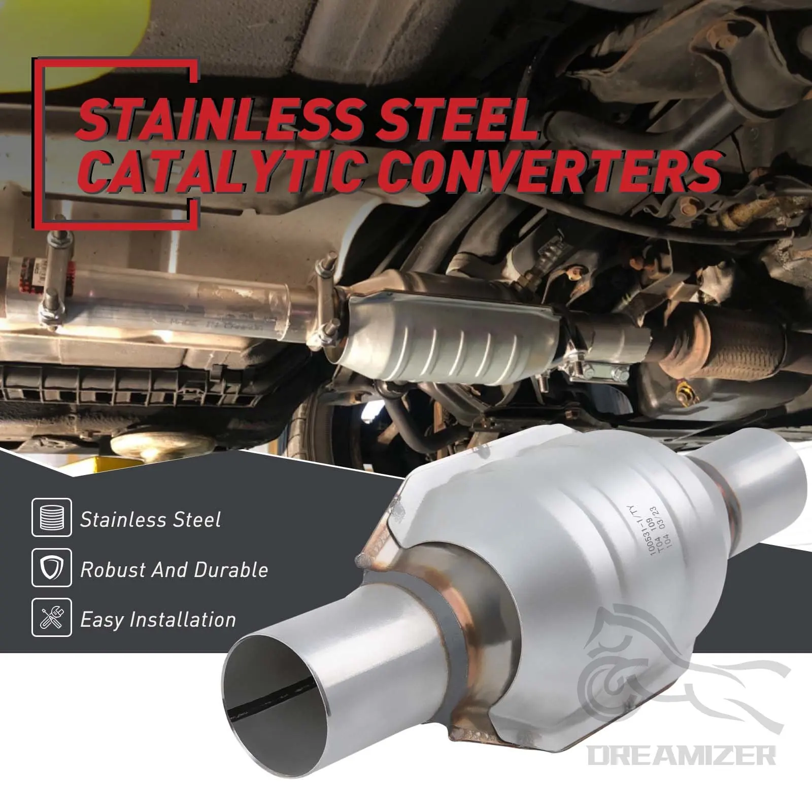 3-Way Catalytic Converter โลหะ - Honeycomb Grid Filter บทวิจารณ์และราคา