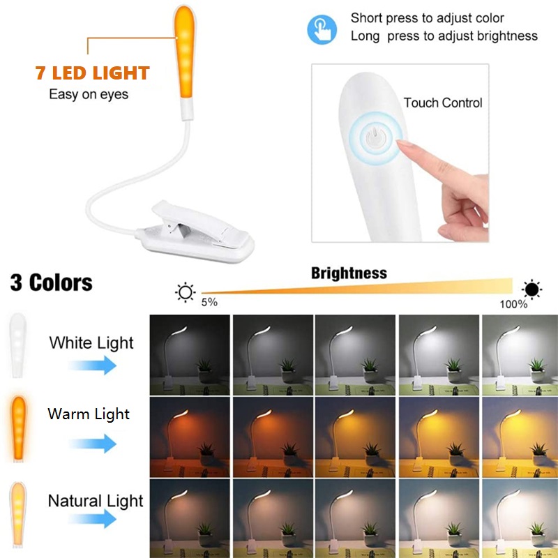 USB ชาร์จ Clip-On Book Light 3 - Photography Lighting Book บทวิจารณ์และราคา